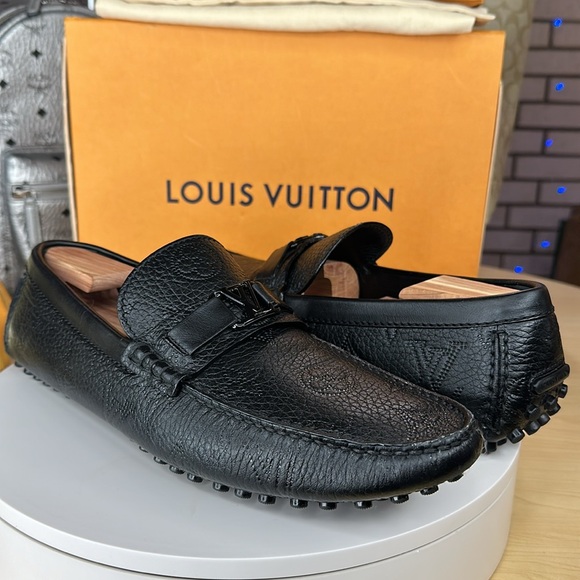 Louis Vuitton Other - 💥LOUIS VUITTON - Black Leather Monogram Hockenheim Loafers - SIZE 11 US / 9 EU